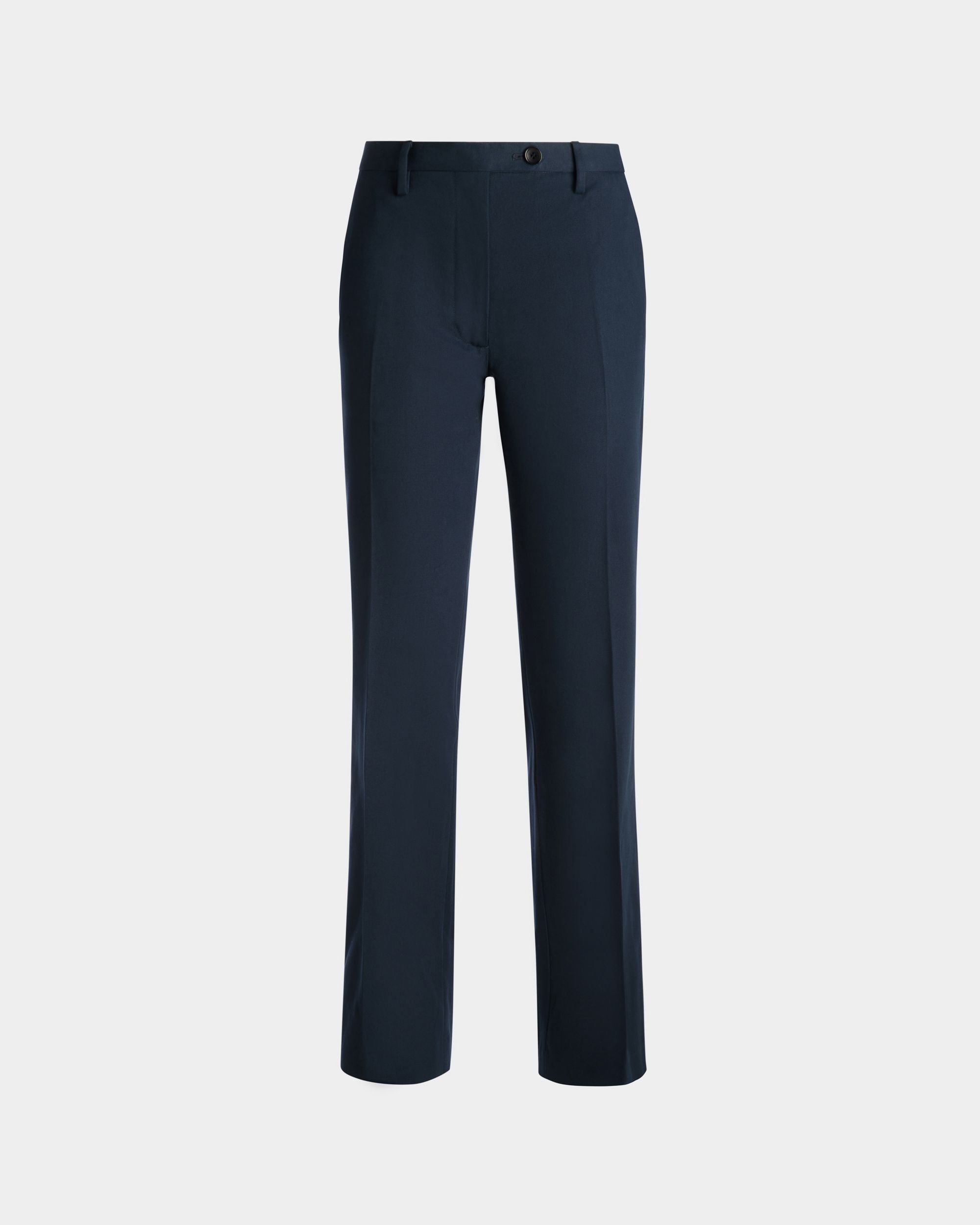 Pantalon pour femme en coton bleu | Bally | Still Life Devant