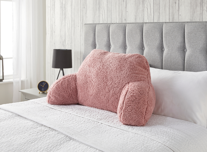 Huggleland Pink Teddy Fleece Cuddle Cushion Image 1