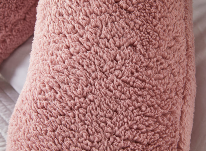 Huggleland Pink Teddy Fleece V Shape Support Pillow Image 3