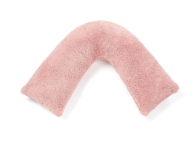 Huggleland Pink Teddy Fleece V Shape Support Pillow Image 4