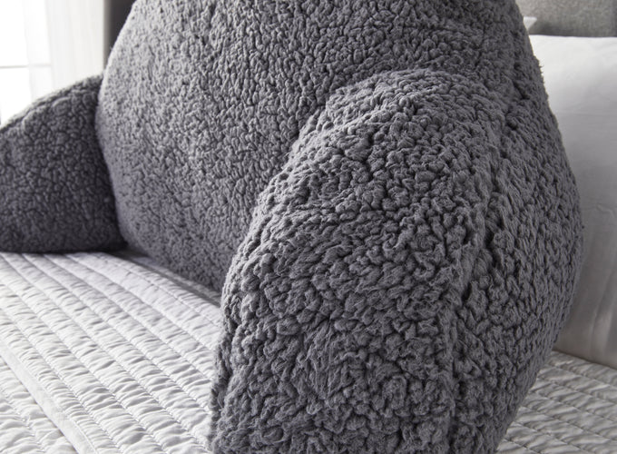 Huggleland Charcoal Teddy Fleece Cuddle Cushion Image 3