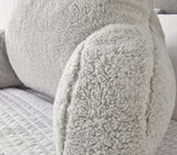 Huggleland Grey Teddy Fleece Cuddle Cushion Image 3