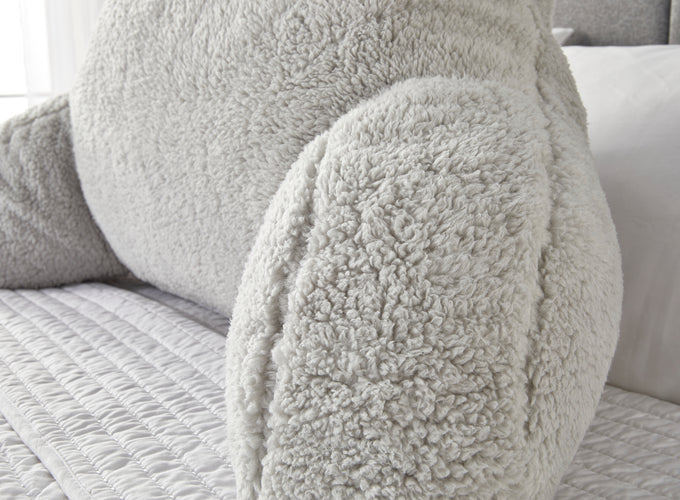 Huggleland Grey Teddy Fleece Cuddle Cushion Image 3