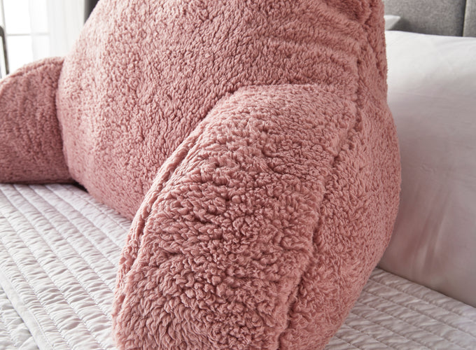 Huggleland Pink Teddy Fleece Cuddle Cushion Image 3