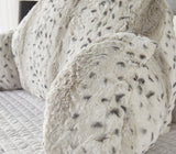 Huggleland Grey Snow Leopard Cuddle Cushion Image 3