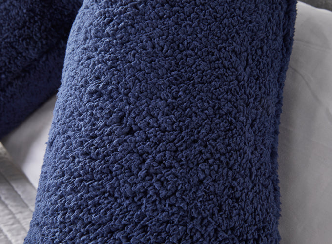 Huggleland Navy Blue Teddy Fleece V Shape Support Pillow Image 3