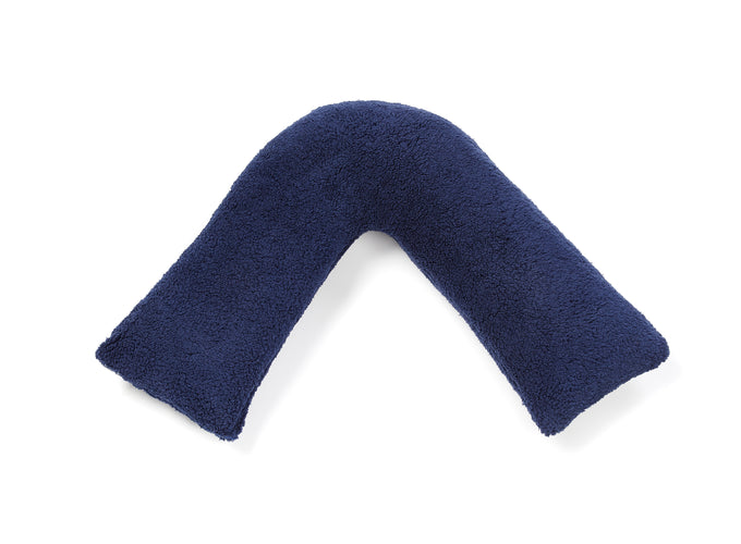 Huggleland Navy Blue Teddy Fleece V Shape Support Pillow Image 4