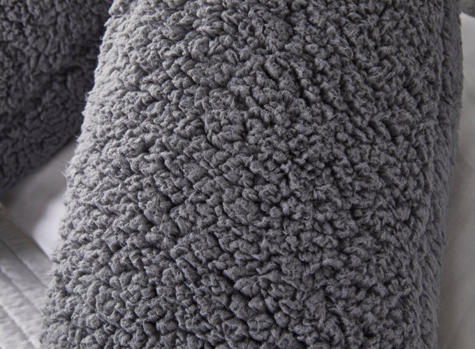 Huggleland Charcoal Teddy Fleece V Shape Support Pillow Image 3