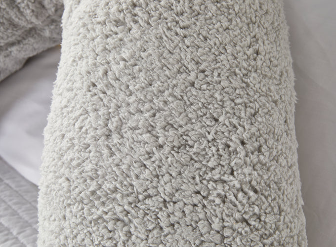 Huggleland Grey Teddy Fleece V Shape Support Pillow Image 3