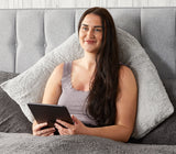 Huggleland Grey Teddy Fleece V Shape Support Pillow Image 2
