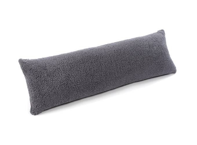 Huggleland Charcoal Teddy Fleece Bolster Pillow Image 4