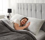 Huggleland Grey Teddy Fleece Bolster Pillow Image 2