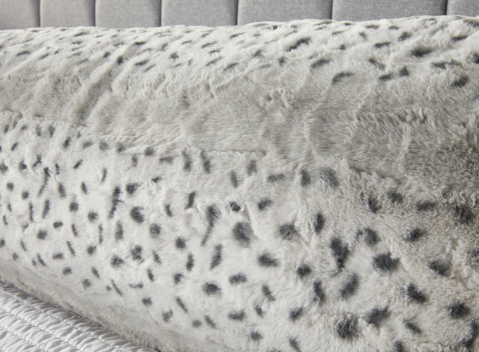 Huggleland Grey Snow Leopard Bolster Pillow Image 3