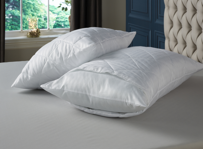 Luxury Cotton Feels Like Down Pillow Protector Pair Image 3