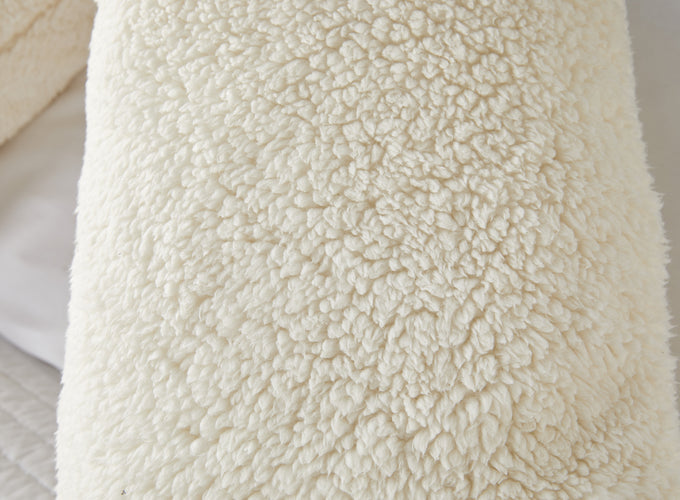 Huggleland Cream Teddy Fleece V Shape Support Pillow Image 4