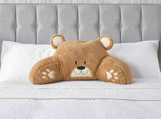 Huggleland Kids Teddy Fleece Bear Cuddle Cushion Image 1