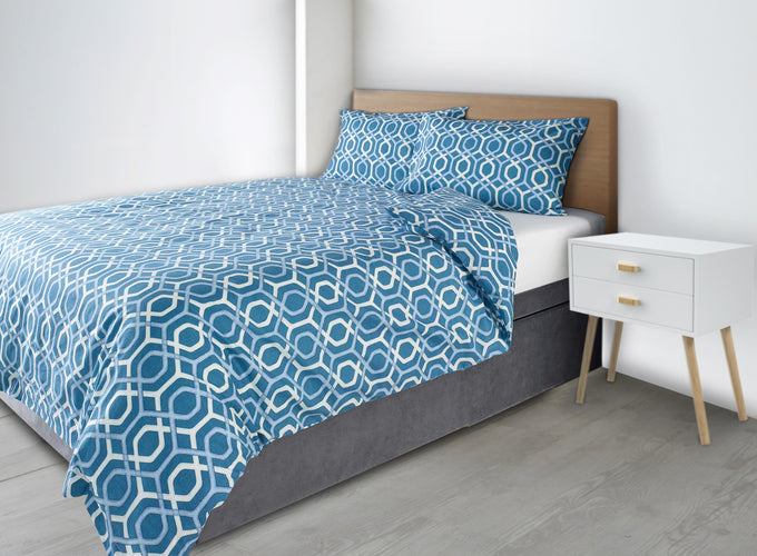 Downland Carlton Blue Essential Bedding Pack Image 1