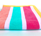 100% Cotton Candy Striped Beach Towel Image 1