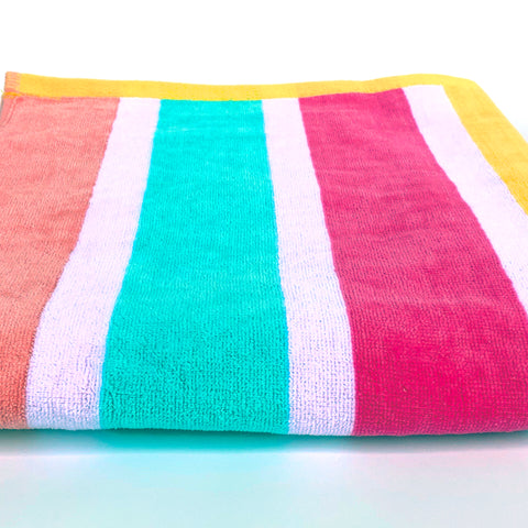 100% Cotton Candy Striped Beach Towel