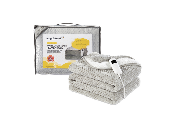 Huggleland Waffle Super Soft Heated Blanket / Throw Image 1