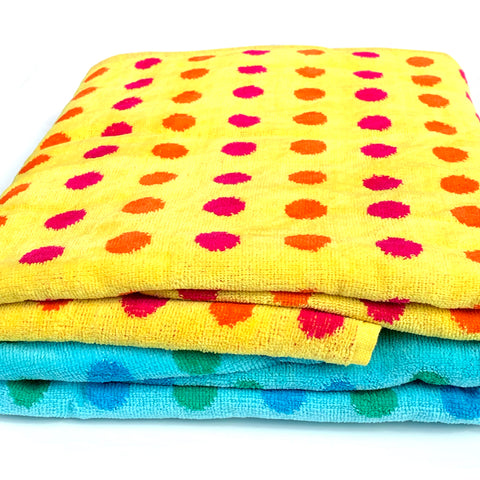 100% Cotton Spotted Beach Towel Bundle