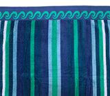 100% Cotton Blue & Green Striped Beach Towel Image 3