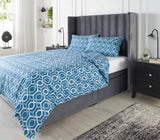 Downland Carlton Blue Linen Set Image 3