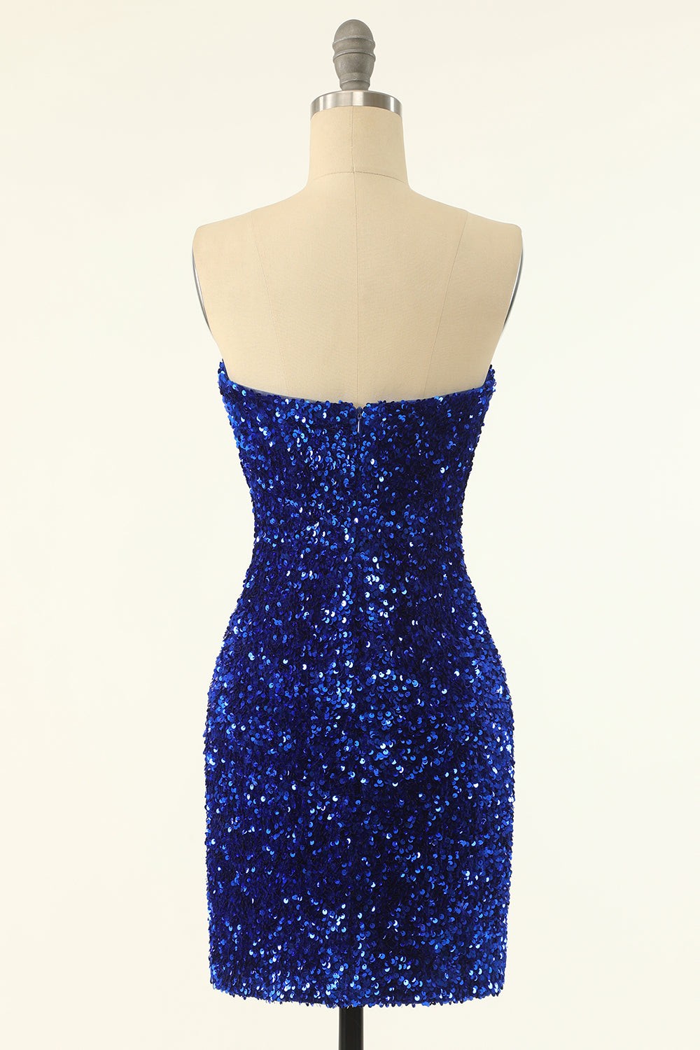 Strapless Royal Blue Sequin Bodycon Mini Dress – Ohmollydress