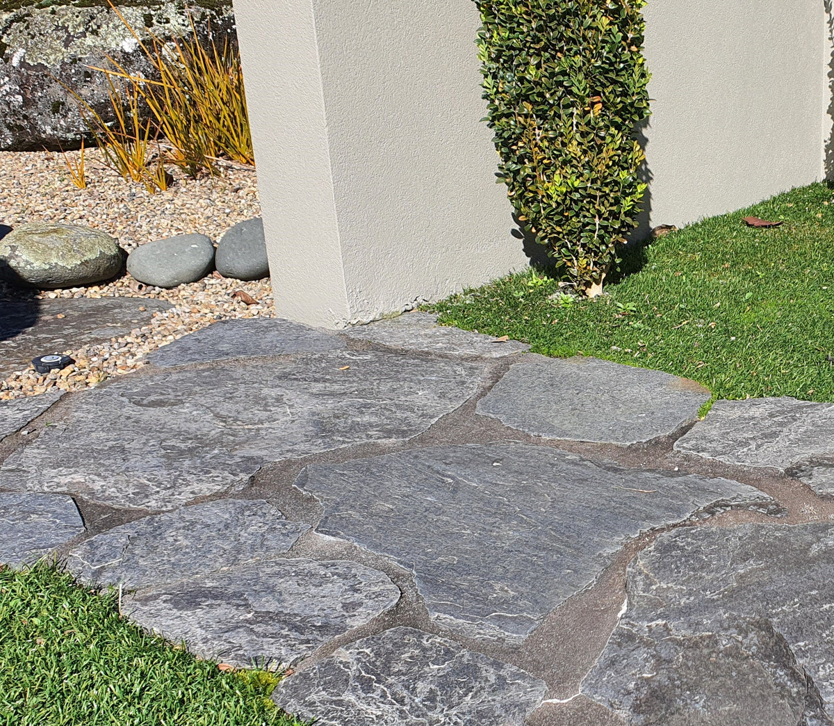 Bio-Shield Cleans Schist Paving