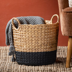 Black Banded Woven Basket Set