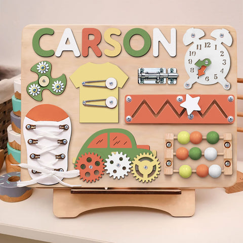 Personalized Busy Board - Montessori Board For Toddler - Activity