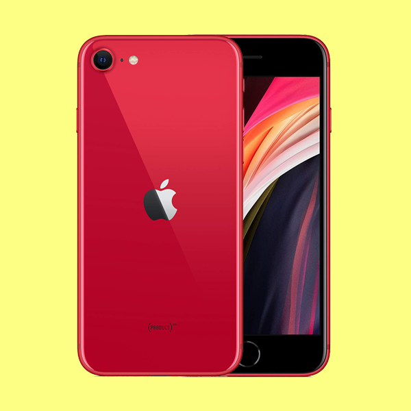 Használt, felújított piros iPhone SE 2020 illusztráció elsődleges