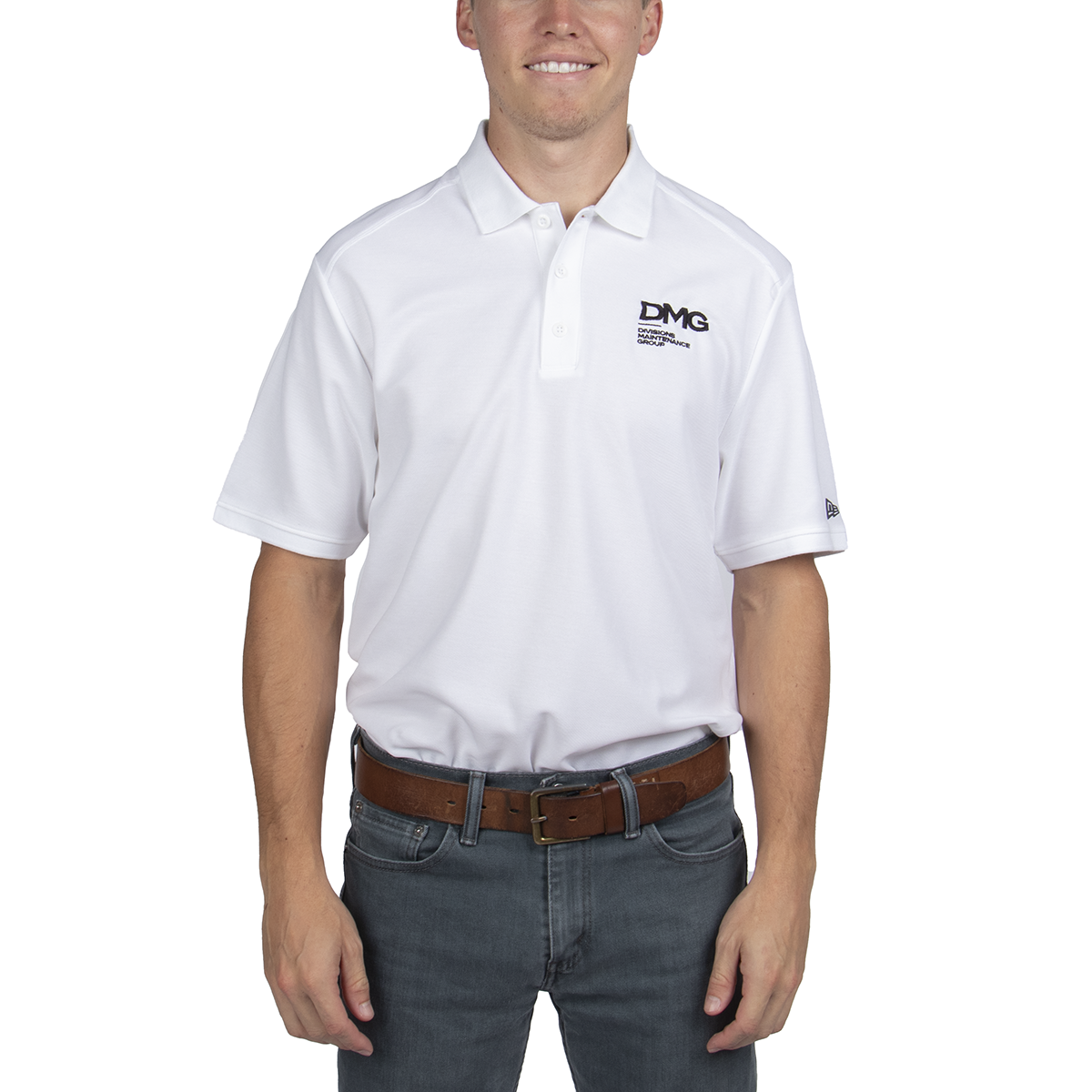 Men's New Era Venue Home Plate Polo - Divisions Maintenance Group product image