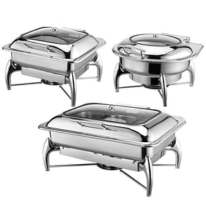Buffet Catering  hydraulic shaft stainless steel buffet chaffing dish food warmer chaffing dish glass top kitchen equipment - GBH - Linen - Chaffing Dishes Stainless Steel