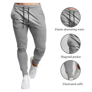 Casual Pants Men's Jogger Sweatpants Elastic Waist Sports Fitness Clothes - Wooshopty Fitness Wellness Yoga and Exercise 