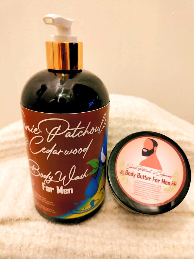 Simmie Patchouli & Cedarwood Body Wash & Butter  Men Combo