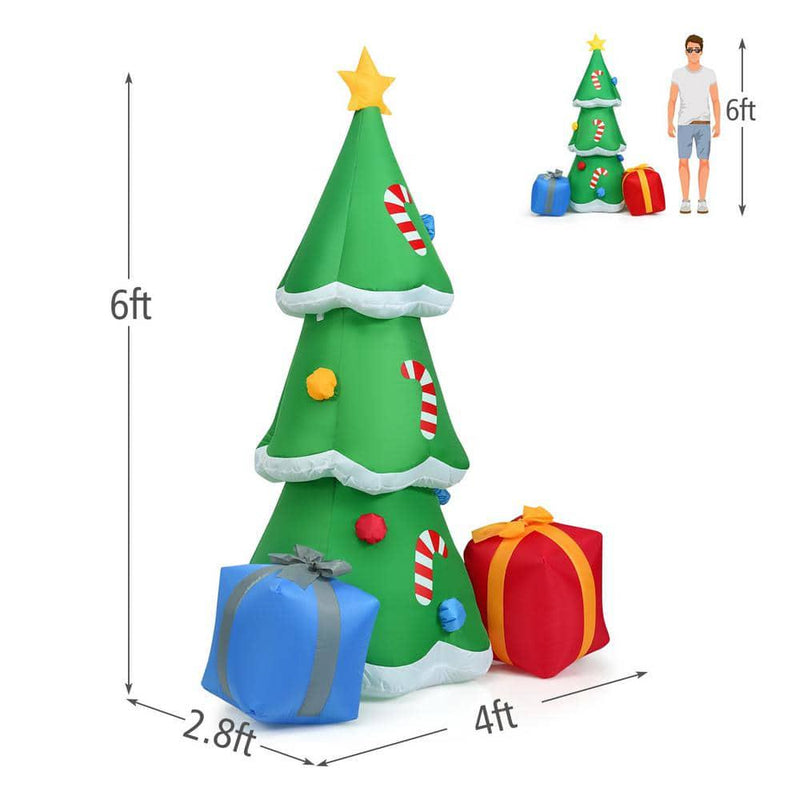 6 ft. H x 4 ft. W x 2.8 ft. D Inflatable Christmas Tree with Gift Boxes Christmas Inflatables