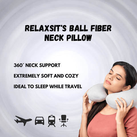 RELAXSIT World's Best Feather Soft Micro fiber Neck Pillow Travel Pillow Flight Pillow, Neck Cushion Head and Chin Supporting