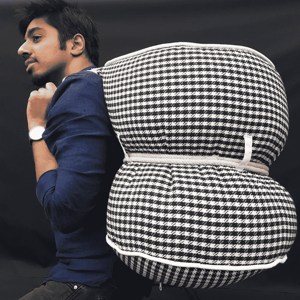 Jacquard Fabric Bean Bag Ottoman Stool - Relaxsit