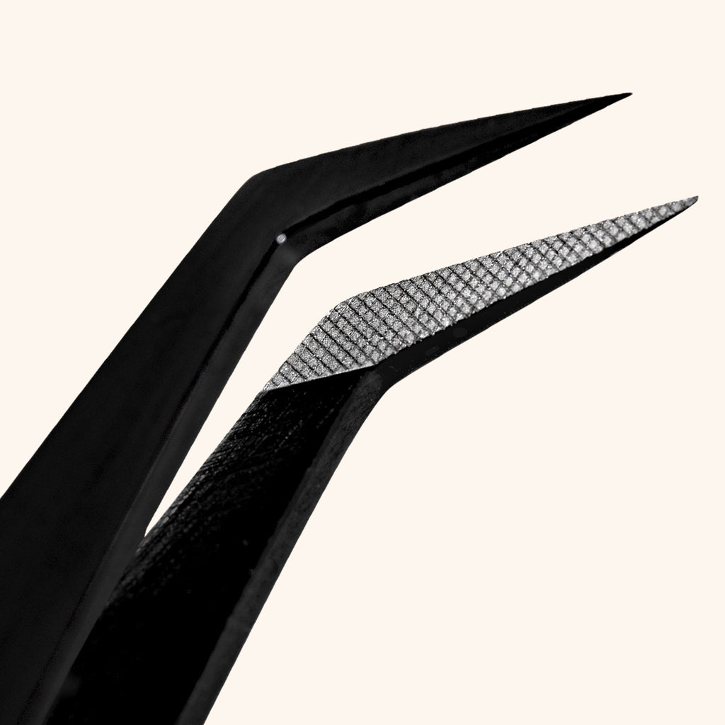 fiber grip tweezers for eyelash extensions