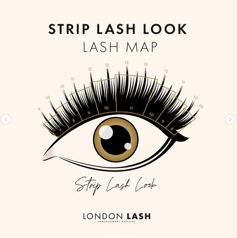 strip lash look lash map