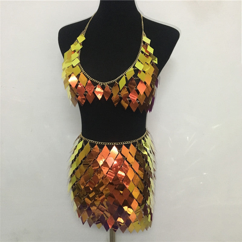 Iridescent Geometric Sequinned Set – Lines & Dimes | Rave outfits, Rave wear,  Festival Fashion