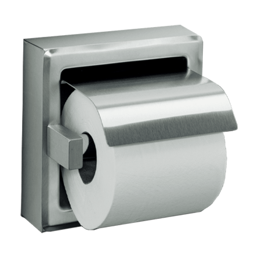 Toilet Tissue Holder with Hood (Double) - Recessed, Bright - 74022