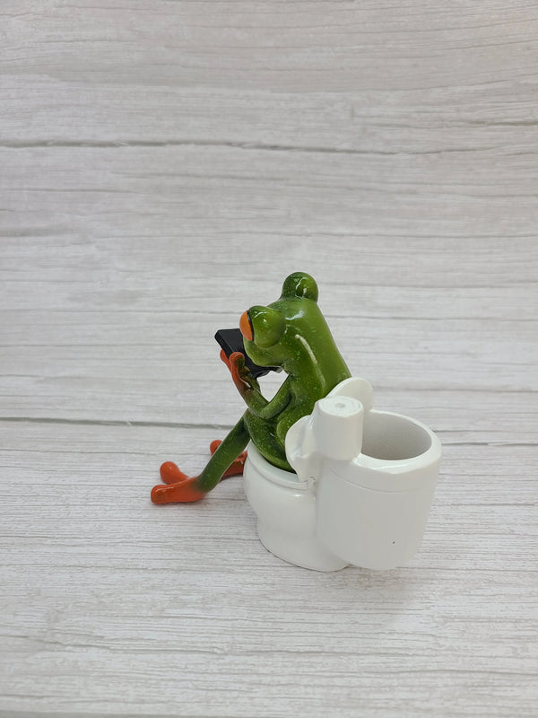 Funny Frog Figurine, Funny Office Decor, Frog Figure, Frog Statue, Hippie  Frog 