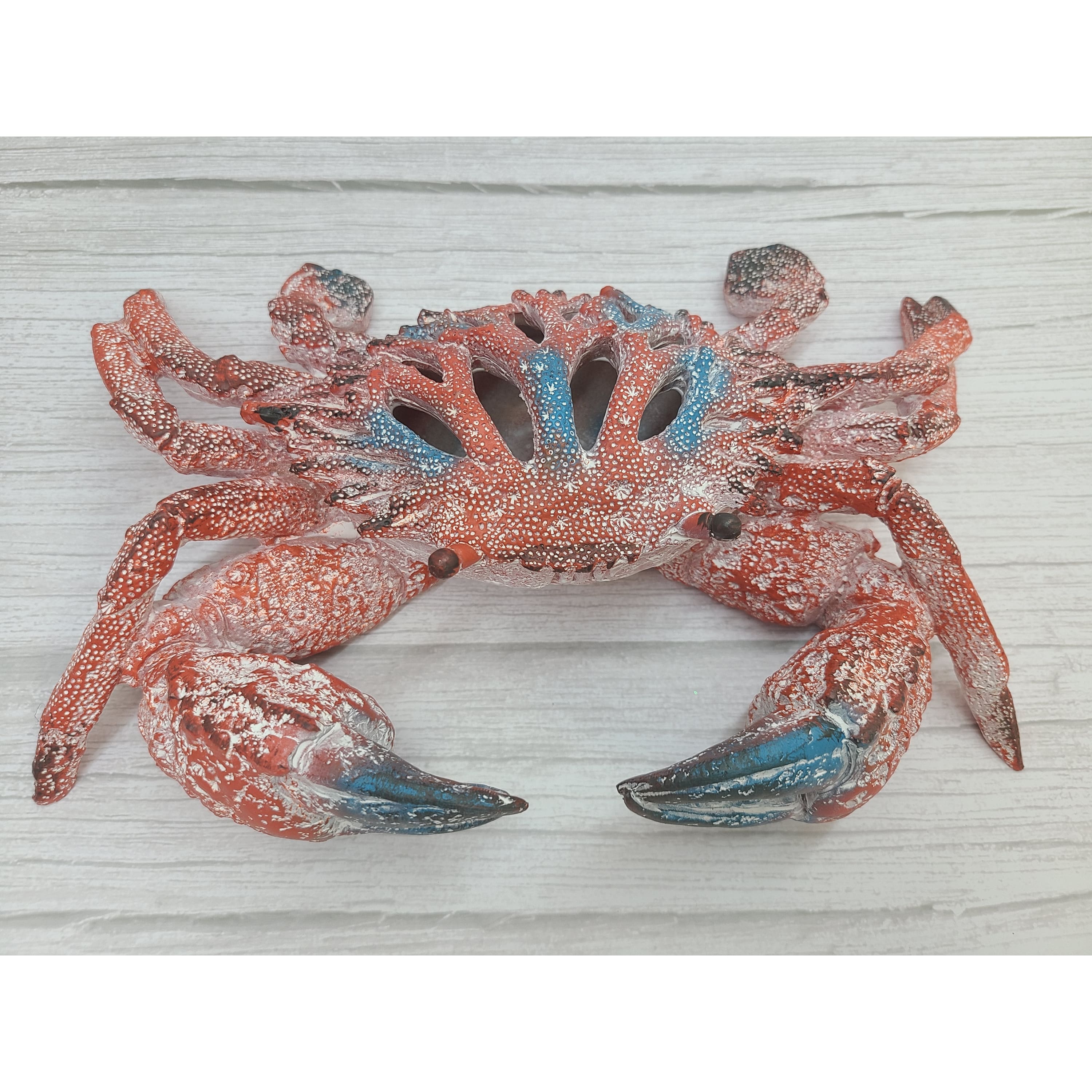 Crab Figurine, Coral Crab Decor, Ocean Decor, Crab Decoration, Crab Lover,  Red Coral Look Crab