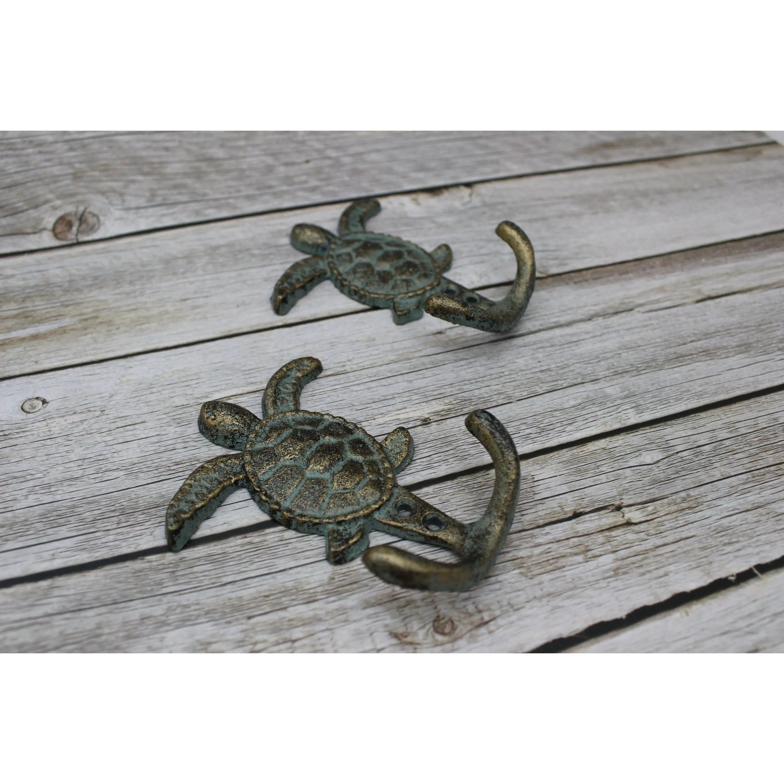 Turtle Hook, SET OF TWO Sea Turtle Hooks, On Sale Ocean Decor