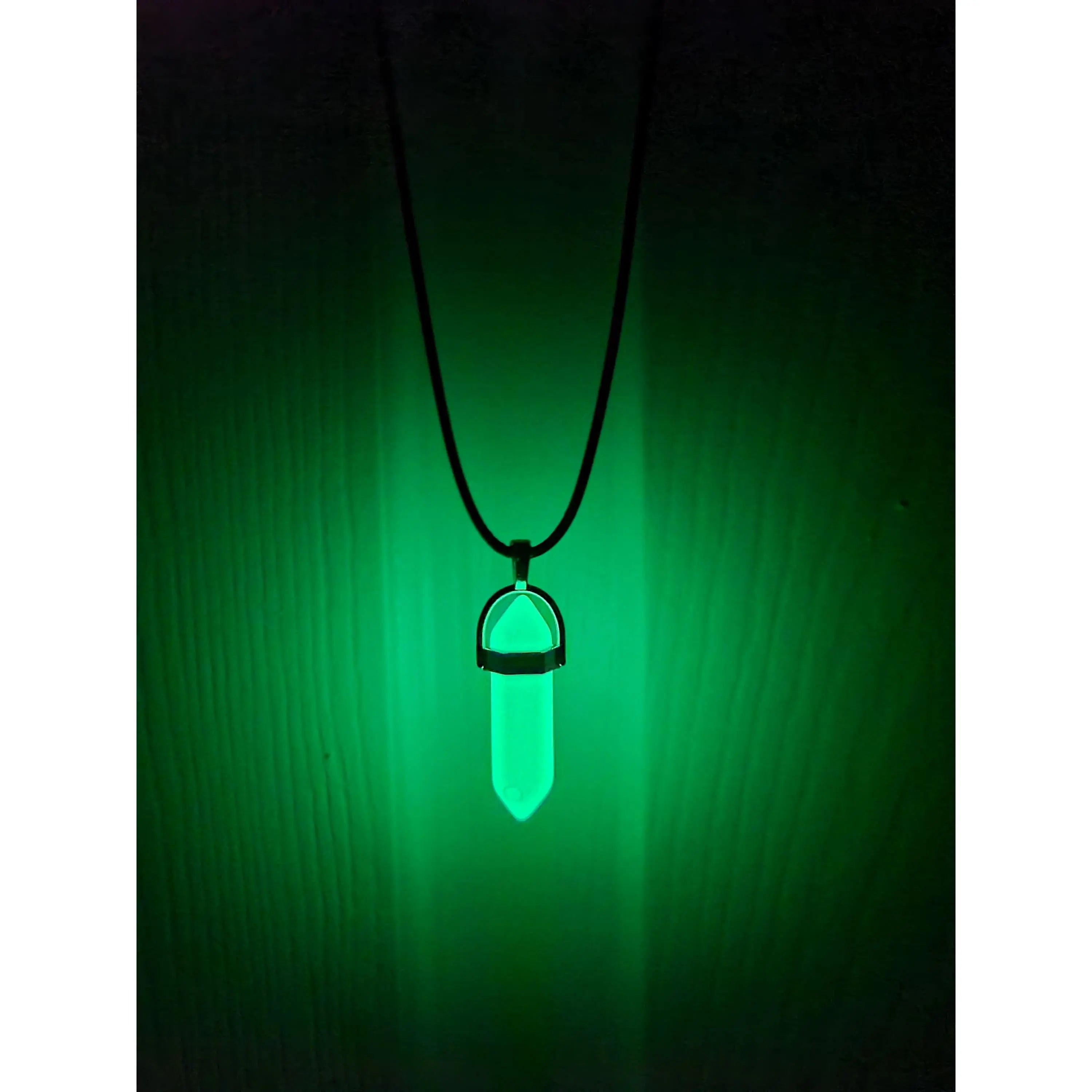 Pink Glow In The Dark Mystical Gem Pendant Necklace