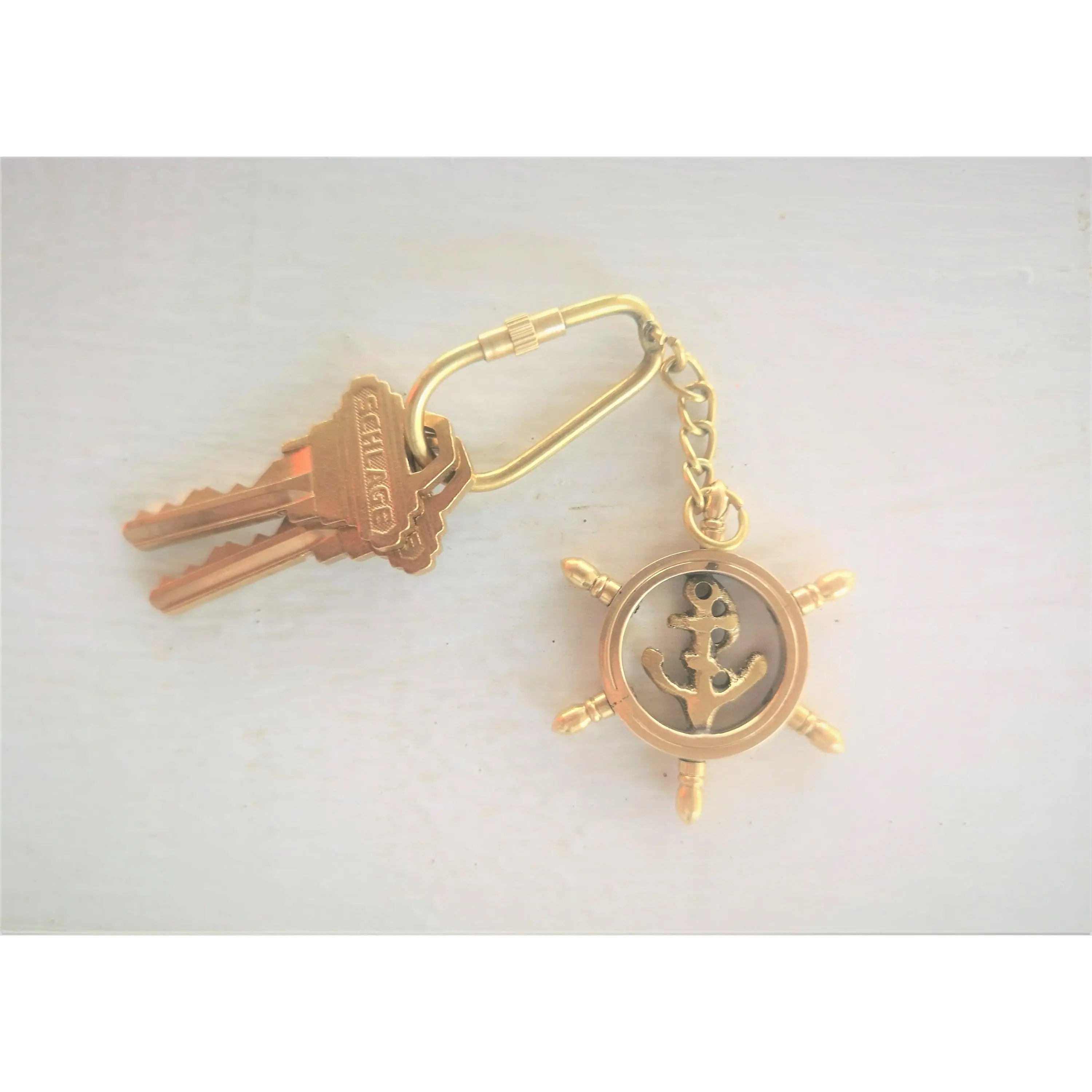 Pink Horse Florida Anchor Keychain Stay Strong Brass Anchor