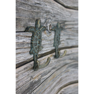 Sea Turtle Cast Iron Wall Hook, Tropical Decor, Key Hook, Towel