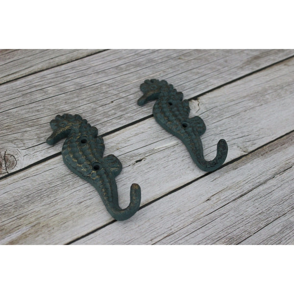 Cast Iron White Dolphin Fish Hooks, Set of 2 - Beach Style - Wall Hooks -  by Imtinanz, LLC